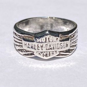 Sterling silver Harley-Davidson wings ring